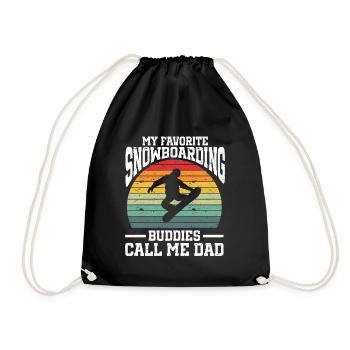 Snowboarding Art Hommes Snowboard Cooler Snowboarder - Sac de sport léger - noir - Devant