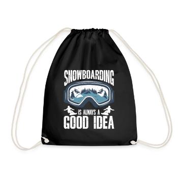Snowboarding Art Hommes Snowboard Cooler Snowboarder - Sac de sport léger - noir - Devant