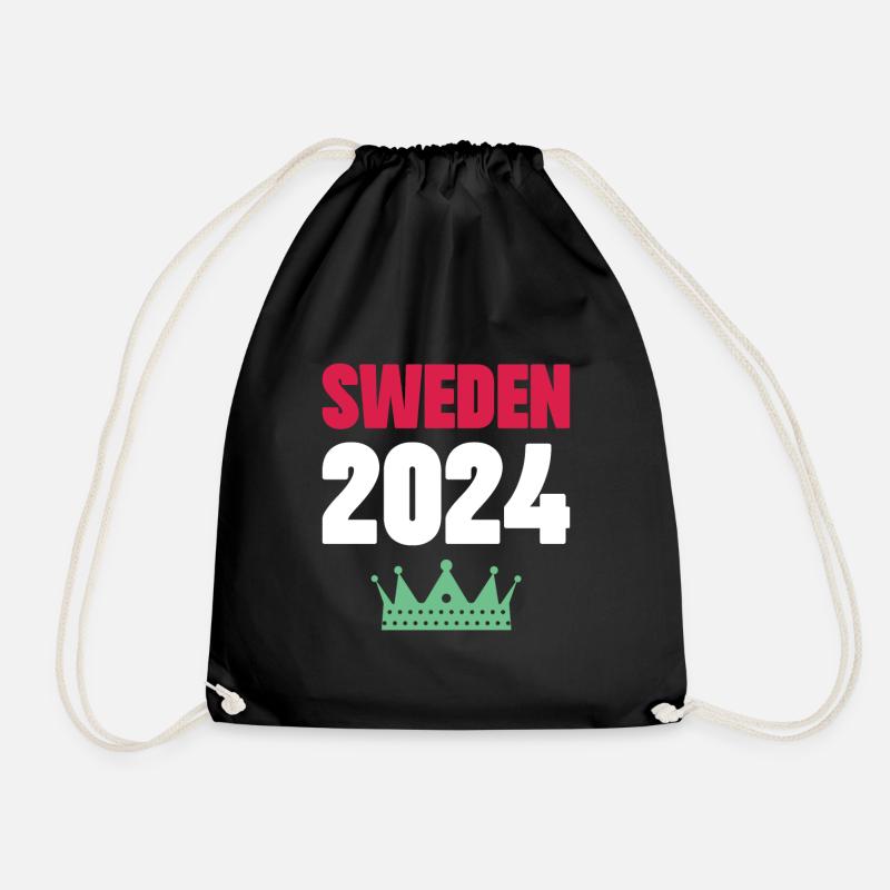 Schweden 2024 Urlaub - Turnbeutel - Schwarz