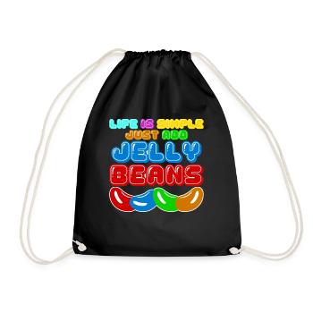 Jelly Bean Bonbons à la gelée Fèves à la gelée - Sac de sport léger - noir - Devant