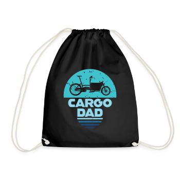 Cargo Dad Cargo Bike Cargobike - Drawstring Bag - black - Front