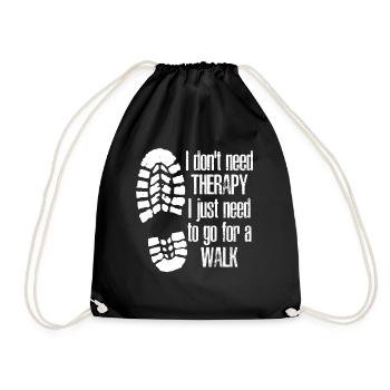 Outdoor Hiking Walk Walking Hike - Drawstring Bag - black - Front