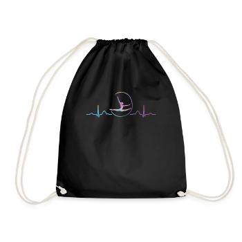 Gymnaste avec bande de gymnastique rythmique - Sac de sport léger - noir - Devant
