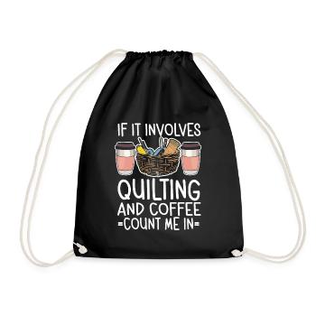 Quilter Sewing Knitting Quilting - Drawstring Bag - black - Front