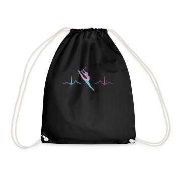 RytGymnastics Bar Ekg Rhythmic Gymnastics - Drawstring Bag - black - Front