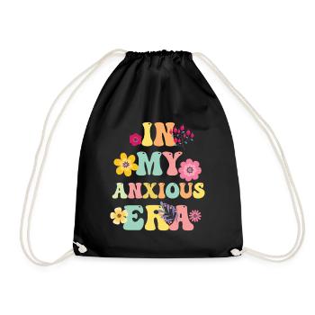 In My Anxiety Era Funny Rethinking - Drawstring Bag - black - Front