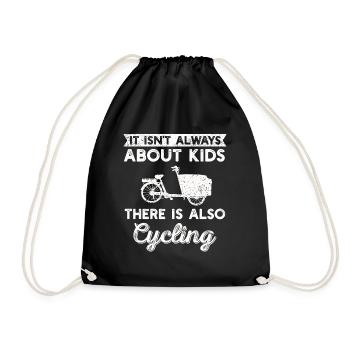 Cargo Bike Parents Bicycle Cargobike - Drawstring Bag - black - Front