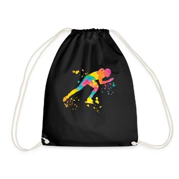 Eisschnellläufer Sportlerin Eisschnelllauf - Turnbeutel - Schwarz - Vorne