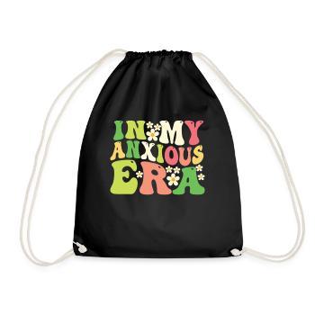 In My Anxiety Era Funny Rethinking - Drawstring Bag - black - Front