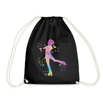 Eiskunstläufer Schlittschuhlaufen Eiskunstlauf - Turnbeutel - Schwarz - Vorne
