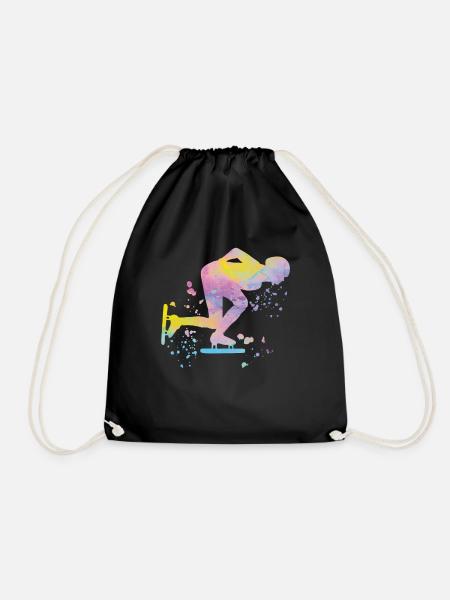 Eisschnellläufer Sportlerin Eisschnelllauf - Turnbeutel - Schwarz