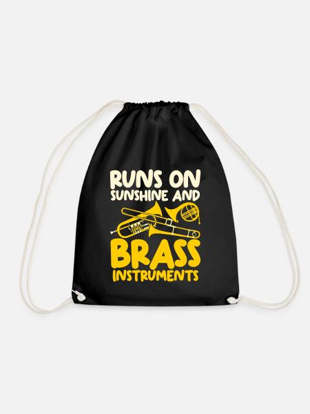 Brass Music French Horn Trumpet Tuba - Turnbeutel - Schwarz