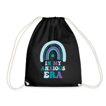 In My Anxiety Era Funny Rethinking - Drawstring Bag - black - Front