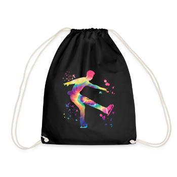 Eiskunstläufer Schlittschuhlaufen Eiskunstlauf - Turnbeutel - Schwarz - Vorne