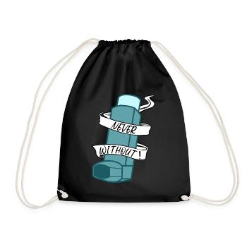 Asthme asthmatique Inhaler Respiration sifflante - Sac de sport léger - noir - Devant