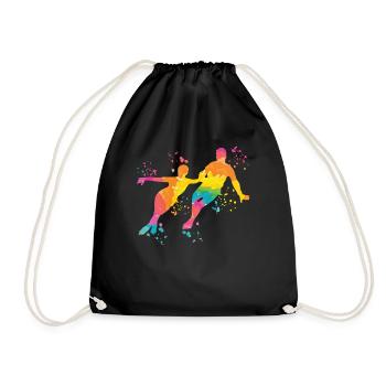 Eiskunstläufer Schlittschuhlaufen Eiskunstlauf - Turnbeutel - Schwarz - Vorne