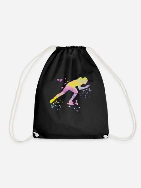 Eisschnellläufer Sportlerin Eisschnelllauf - Turnbeutel - Schwarz