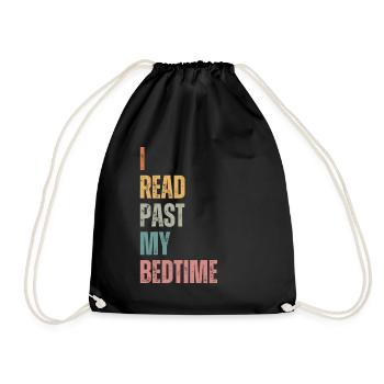 Library Book Lover Reading Bookworm - Drawstring Bag - black - Front