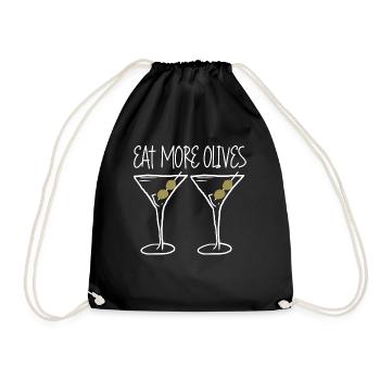 Olives with Martini - Drawstring Bag - black - Front