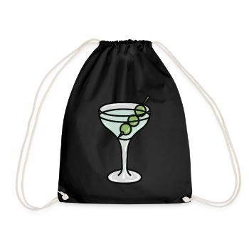 Martini Glas with Olives - Turnbeutel - Schwarz - Vorne