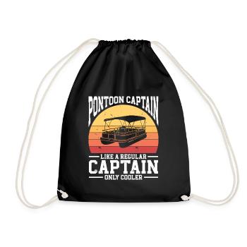 Pontoon Boat Pontoon Captain - Drawstring Bag - black - Front