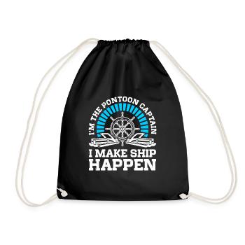 Pontoon Boat Pontoon Captain - Drawstring Bag - black - Front