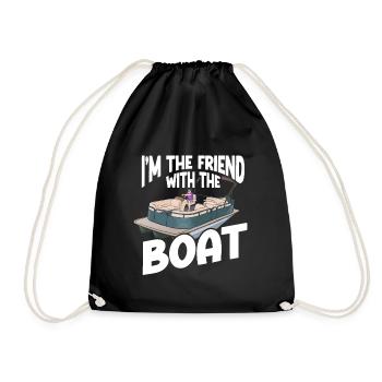Pontoon Boat Pontoon Captain - Drawstring Bag - black - Front
