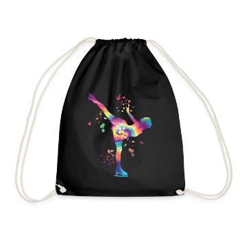 Eiskunstläufer Schlittschuhlaufen Eiskunstlauf - Turnbeutel - Schwarz - Vorne