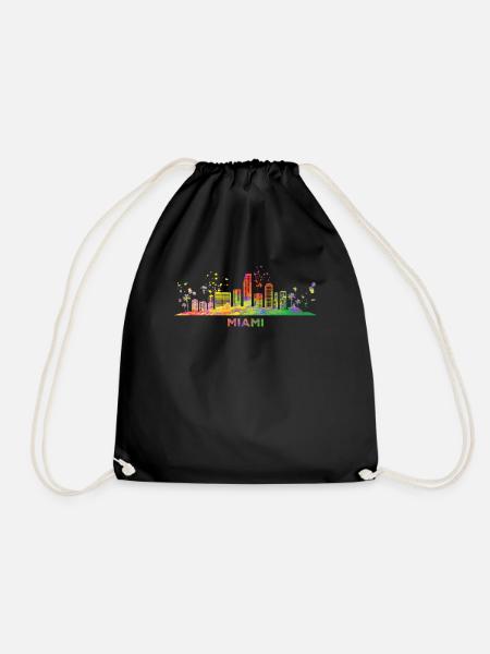 Miamian Skyline Miami - Turnbeutel - Schwarz