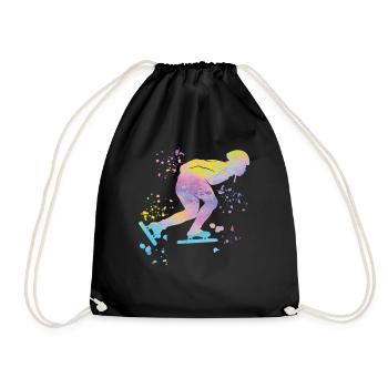 Eisschnellläufer Sportlerin Eisschnelllauf - Turnbeutel - Schwarz - Vorne