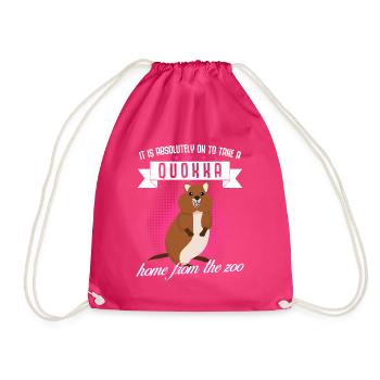 Quokka - Drawstring Bag - fuchsia - Front