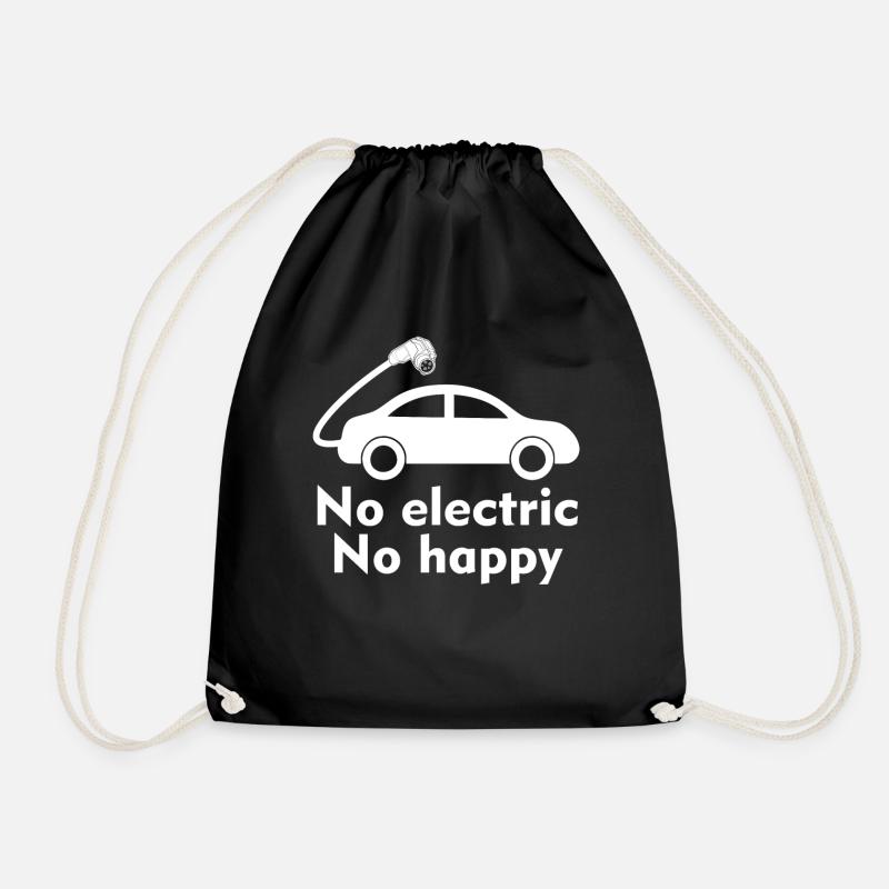 Electric Car Electric Vehicle - Drawstring Bag - black