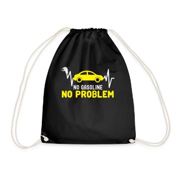Electric Car Charger Electric Vehicle - Drawstring Bag - black - Front