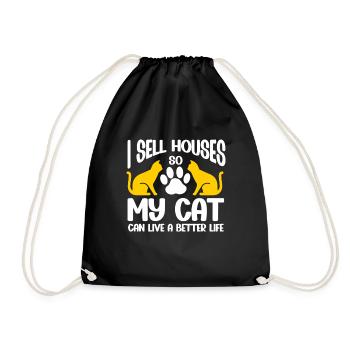 Immobilienmakler Lustiger Makler - Turnbeutel - Schwarz - Vorne