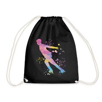 Eiskunstläufer Schlittschuhlaufen Eiskunstlauf - Turnbeutel - Schwarz - Vorne