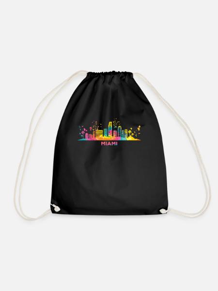 Miamian Skyline Miami - Turnbeutel - Schwarz