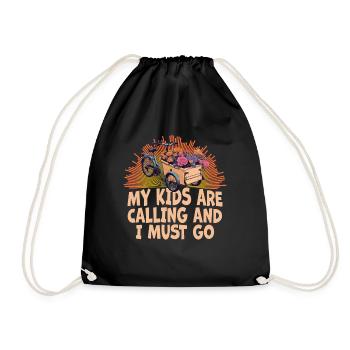 My kids call Cargo Cargobike - Drawstring Bag - black - Front