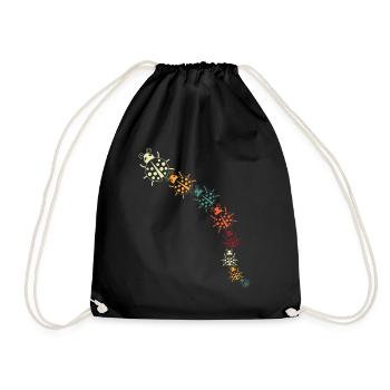Ladybug Retro Ladybugs - Drawstring Bag - black - Front