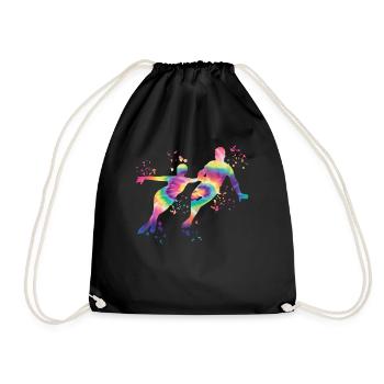 Eiskunstläufer Schlittschuhlaufen Eiskunstlauf - Turnbeutel - Schwarz - Vorne