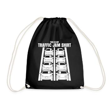 Heures de pointe, circulation, voitures, conducteur, déplacements domicile-travail - Sac de sport léger - noir - Devant