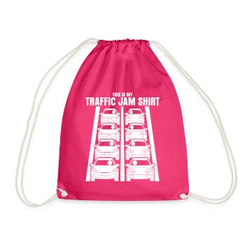 Rush Hour Traffic Cars Driver Commuting - Drawstring Bag - fuchsia - Front