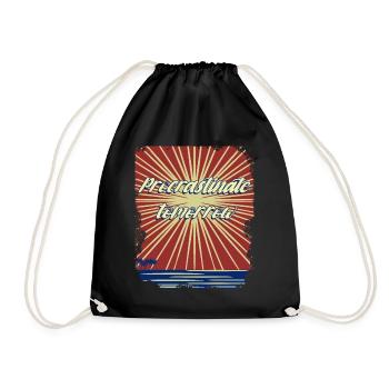 Procrastination - Drawstring Bag - black - Front