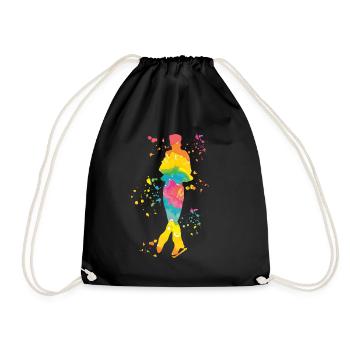 Eiskunstläufer Schlittschuhlaufen Eiskunstlauf - Turnbeutel - Schwarz - Vorne