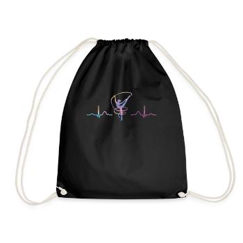 Gymnaste avec bande de gymnastique rythmique - Sac de sport léger - noir - Devant