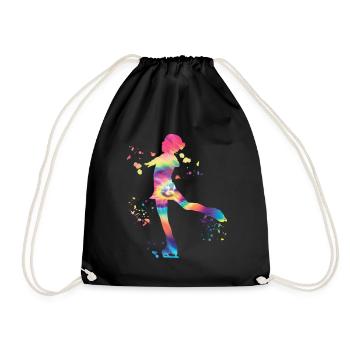 Eiskunstläufer Schlittschuhlaufen Eiskunstlauf - Turnbeutel - Schwarz - Vorne