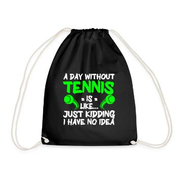 Tennis Art Retired Tennis Player Racket - Turnbeutel - Schwarz - Vorne