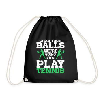 Tennis Art Retired Tennis Player Racket - Turnbeutel - Schwarz - Vorne