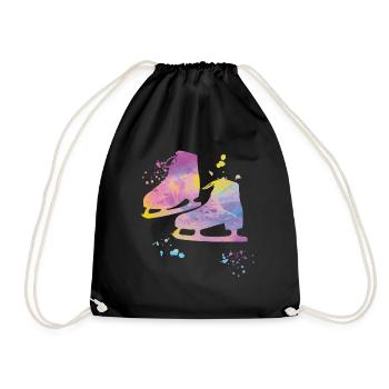 Eiskunstläufer Schlittschuhlaufen Eiskunstlauf - Turnbeutel - Schwarz - Vorne