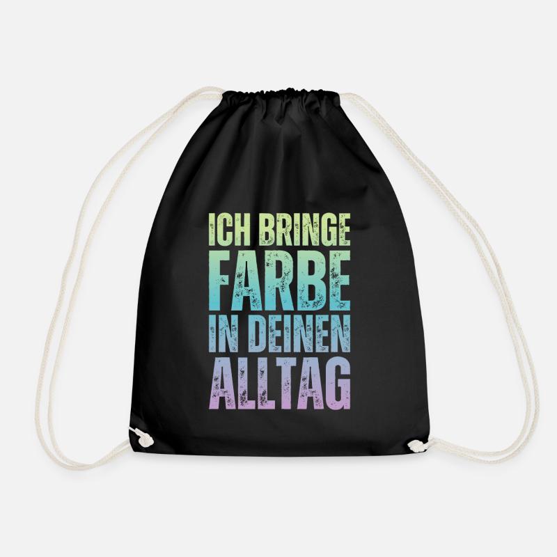 Ich Bringe Farbe Maler Papa Lackierer - Turnbeutel - Schwarz