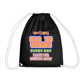 TV Télévision Années 90 Années 80 Rétro - Sac de sport léger - noir - Devant